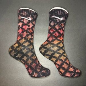 Custom handmade “Star R“ Tie-Dye Nike Crew Socks
